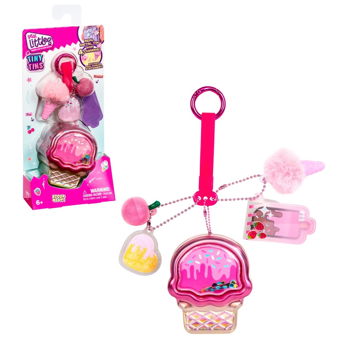 Llavero Metalico Con Accesorios Real Littles - Helado
